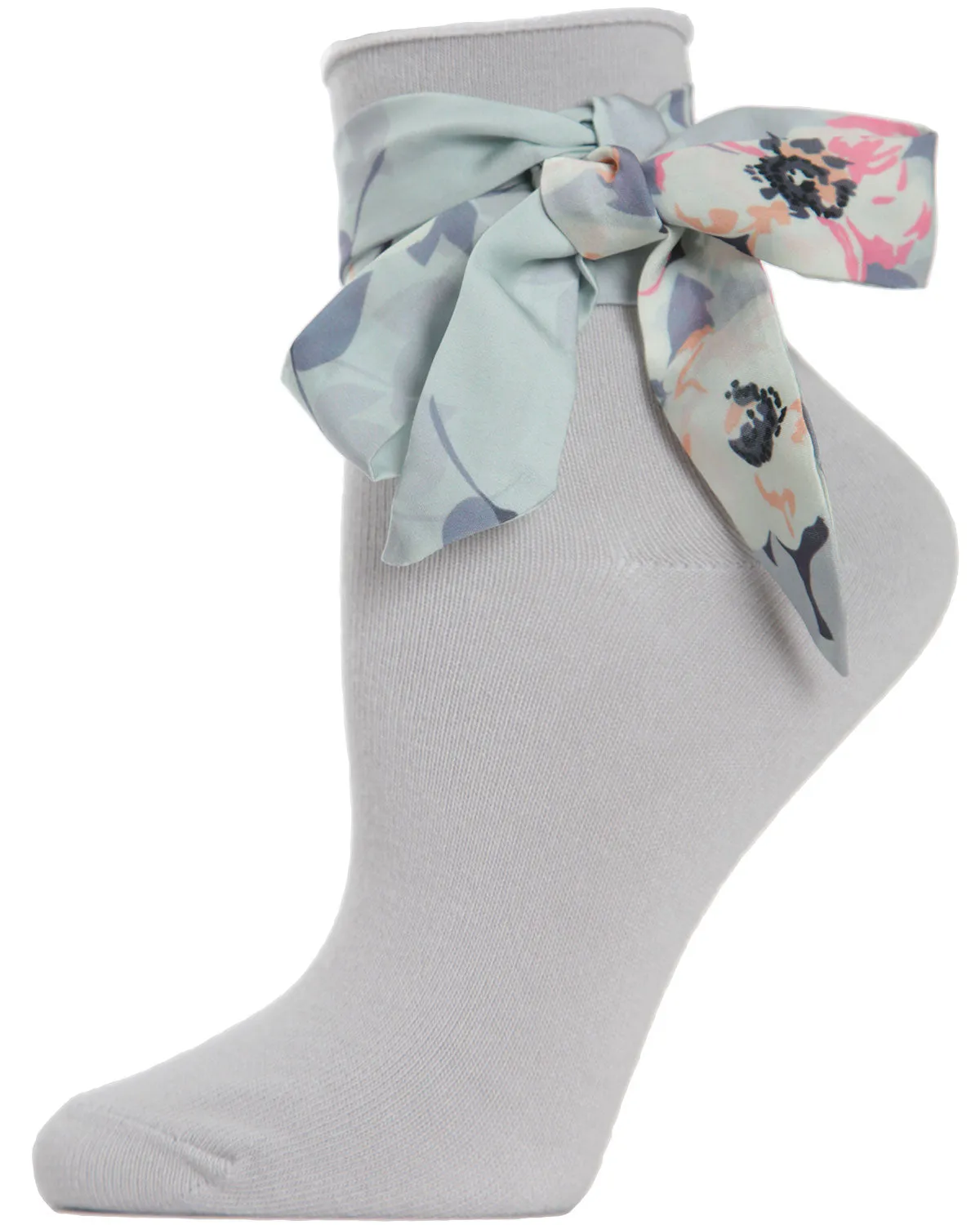 Women's Bonny Floral Ribbon Cotton Blend Anklet Sock sold by MeMoi product image thumbnail 2