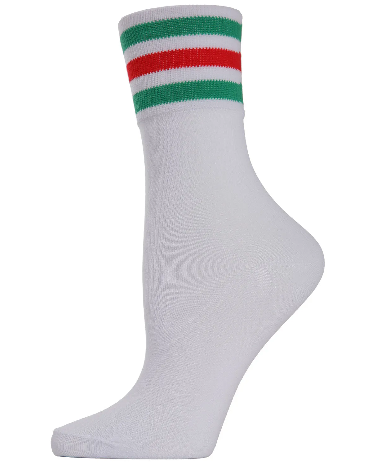 Women's Sheer Multicolor Striped Cuff Crew Sock sold by MeMoi product image thumbnail 2