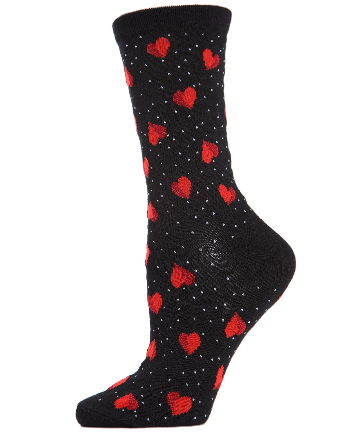 Floating Hearts Bamboo Blend Crew Socks sold by MeMoi product image thumbnail 2