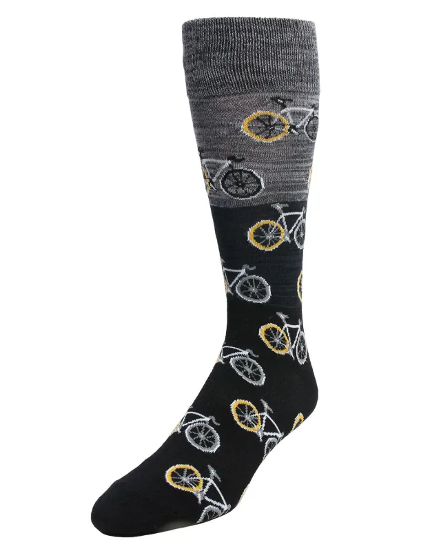 Men's Bicycles Patterned Rayon From Bamboo Crew Socks sold by MeMoi