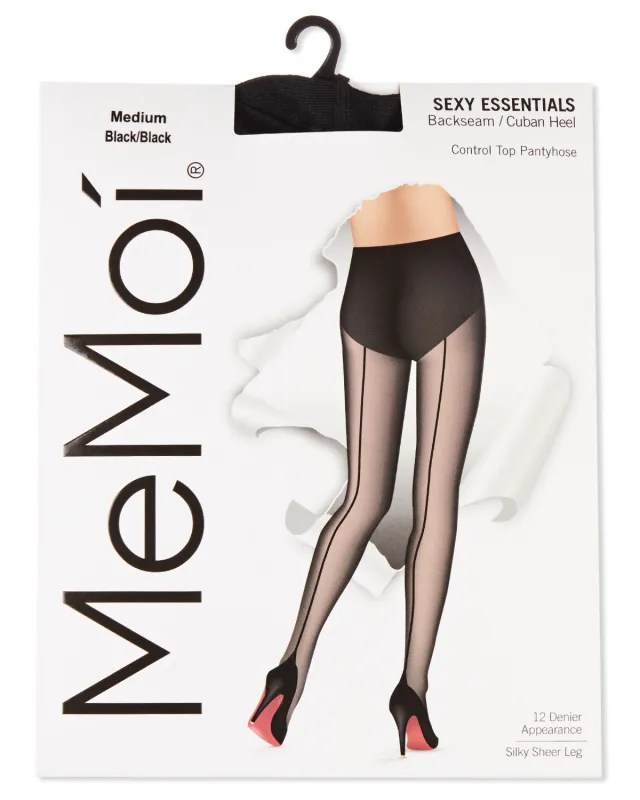 Control Top Pantyhose with Backseam & Cuban Heels sold by MeMoi