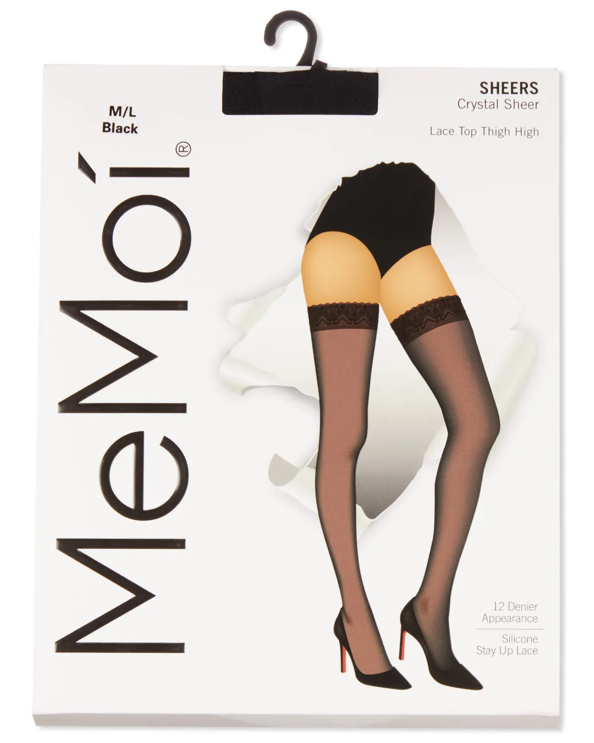 Women's Crystal Sheer Lace Top Thigh High Stockings sold by MeMoi product image thumbnail 5