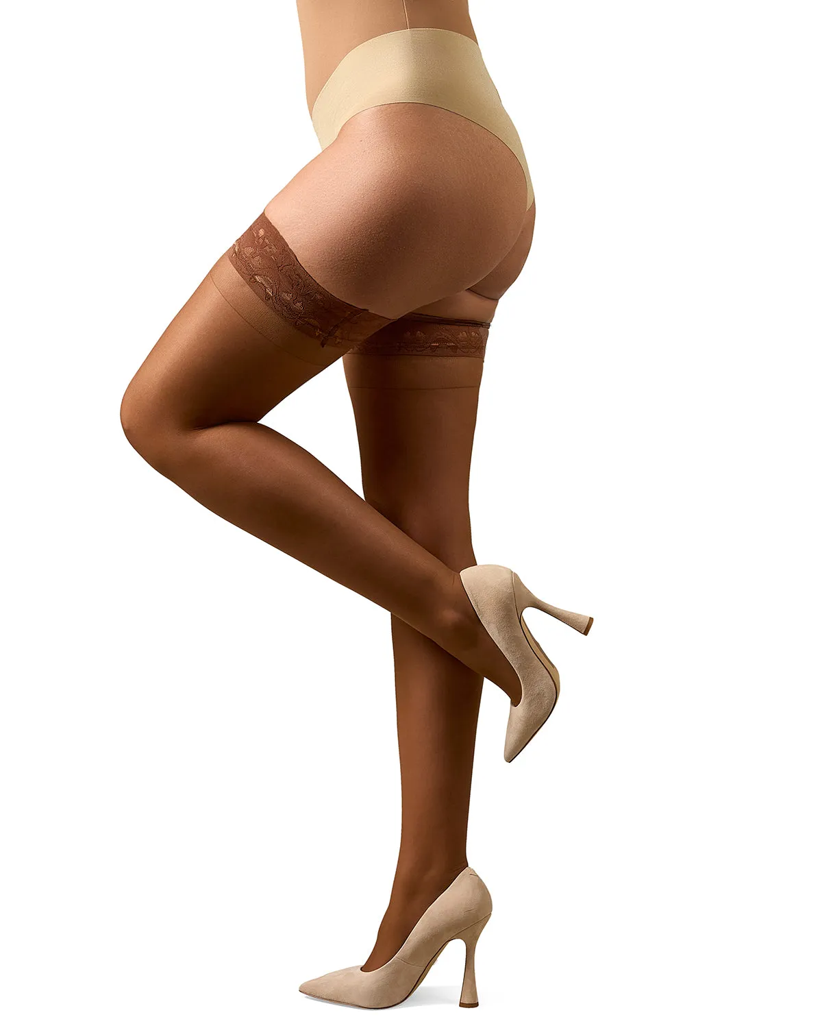 Women's Crystal Sheer Lace Top Thigh High Stockings sold by MeMoi product image thumbnail 3