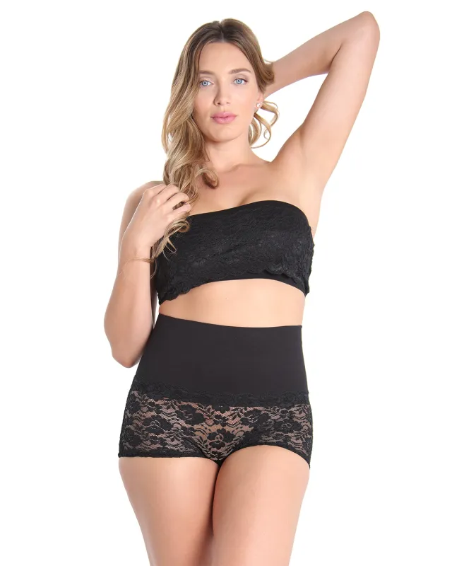 High-Waist Lace Seamless Shaping Boyshorts sold by MeMoi