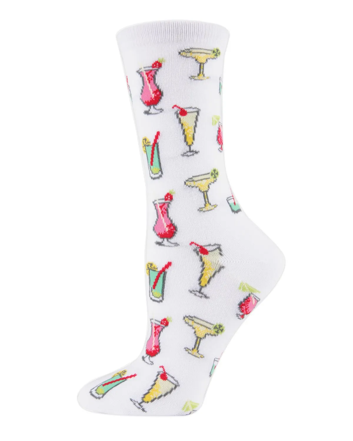 Tropical Drinks Bamboo Blend Crew Socks sold by MeMoi