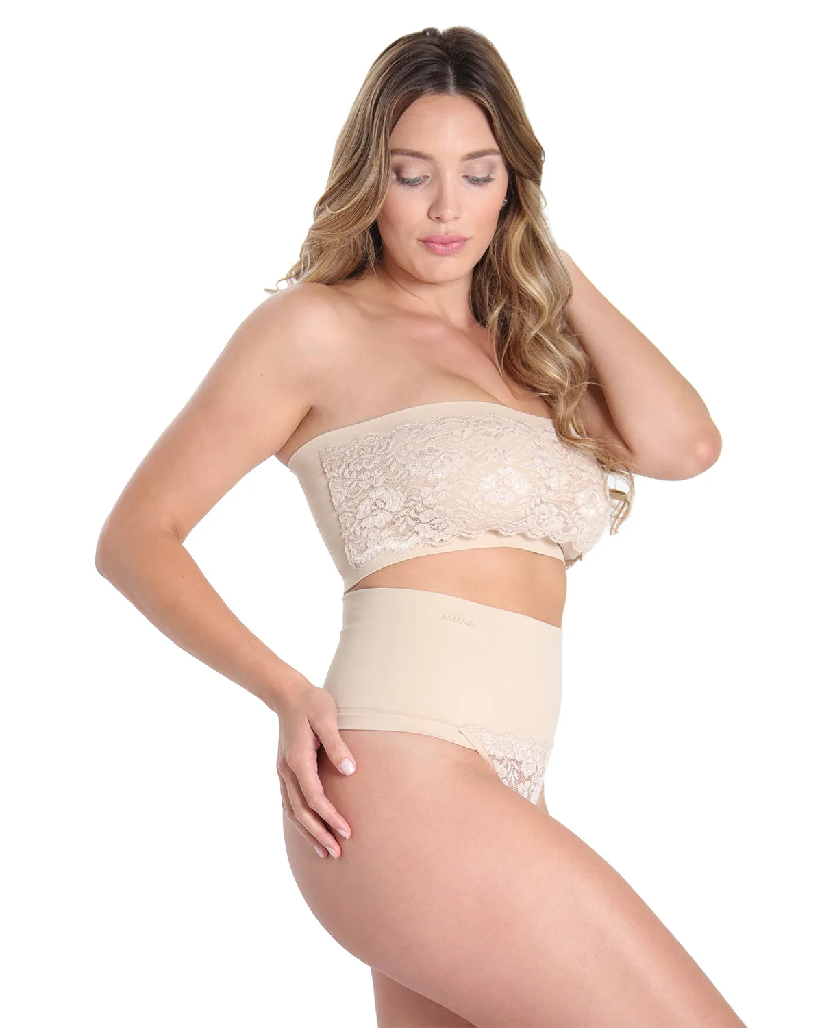 High-Waisted Lace Seamless Shaping Thong sold by MeMoi product image thumbnail 2