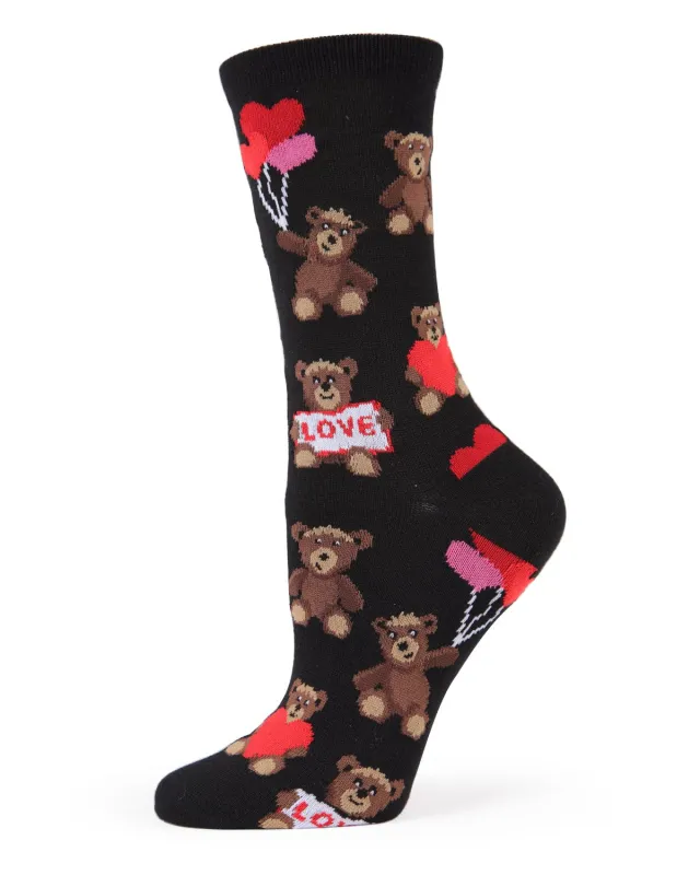 Teddy Bear Love Bamboo Blend Crew Socks sold by MeMoi