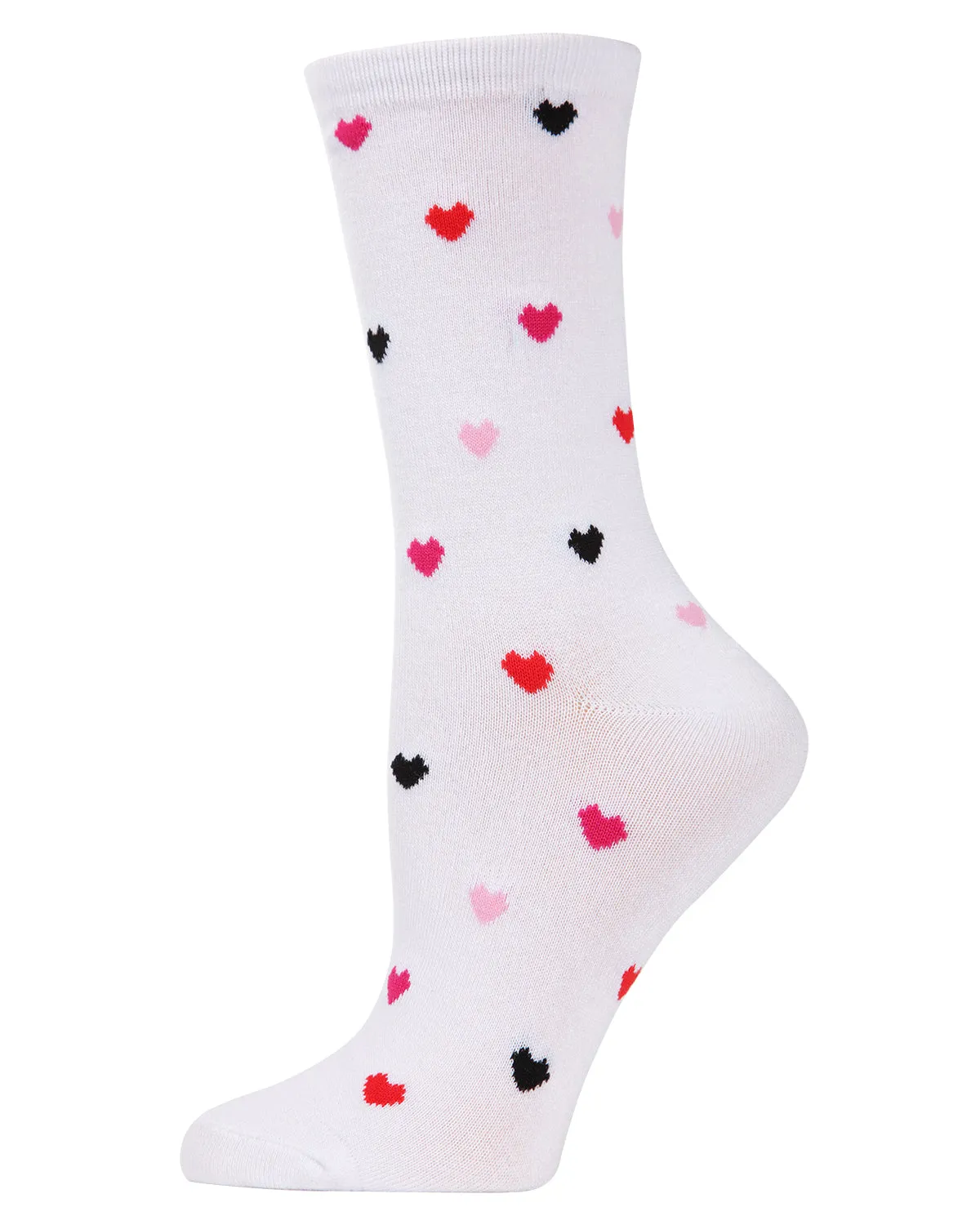 Delicate Hearts Bamboo Blend Crew Socks sold by MeMoi product image thumbnail 2