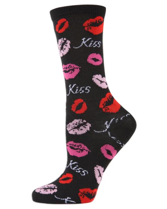 Pucker Up Kisses Bamboo Blend Crew Socks sold by MeMoi