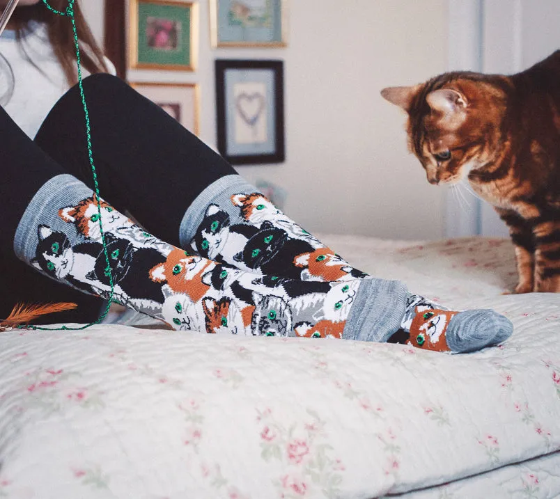 Multi Cat Club Bamboo Blend Crew Socks sold by MeMoi product image thumbnail 4