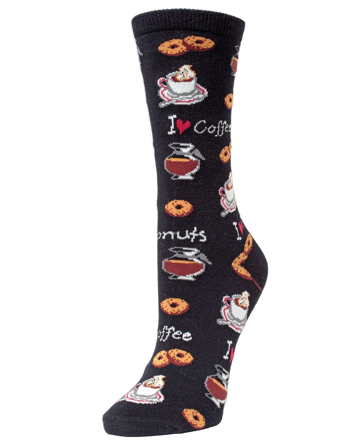 I Love Coffee Bamboo Blend Crew Socks sold by MeMoi product image thumbnail 3