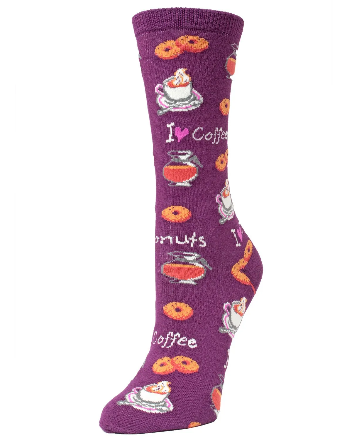 I Love Coffee Bamboo Blend Crew Socks sold by MeMoi product image thumbnail 2
