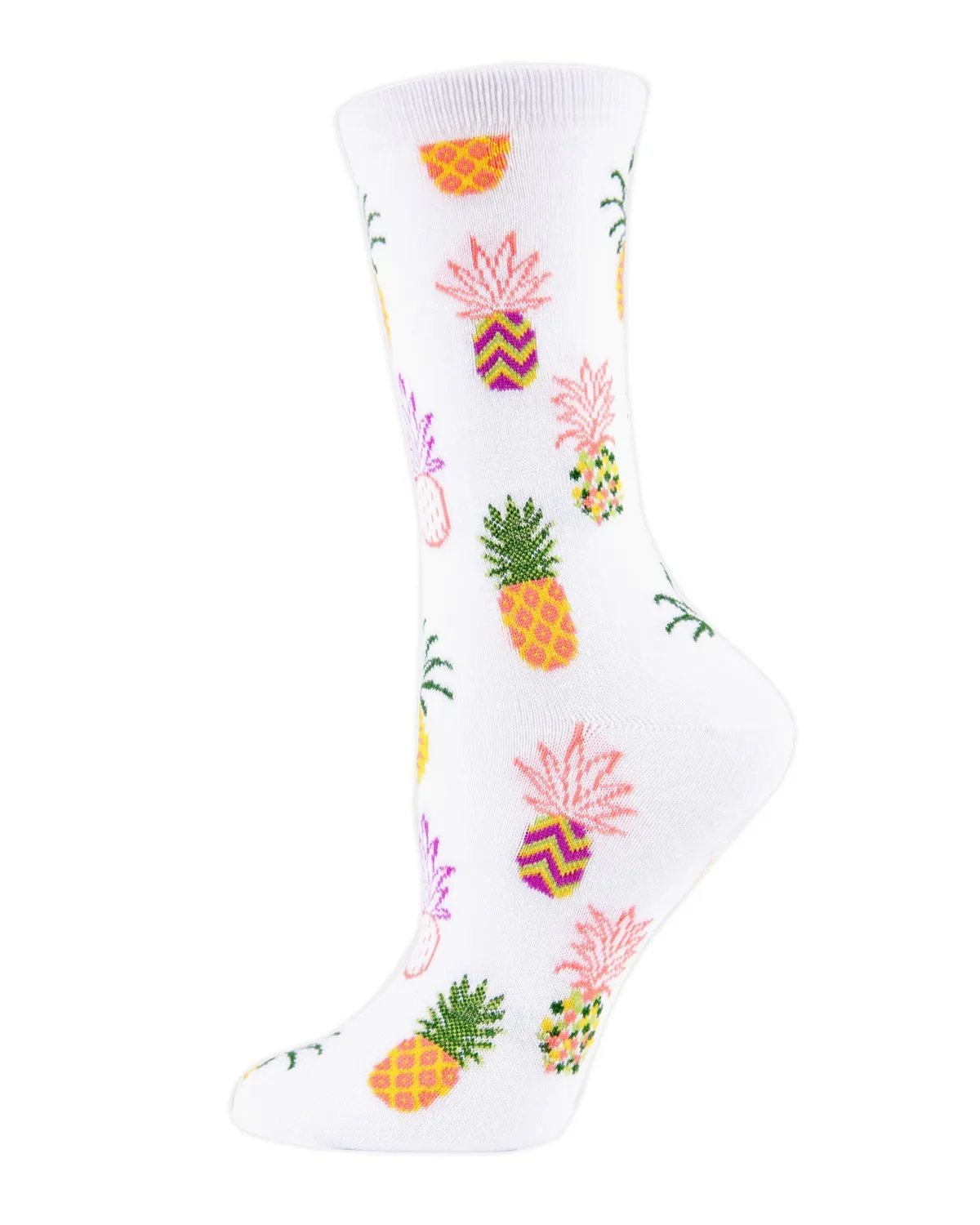 Pineapple Fiesta Bamboo Blend Crew Socks sold by MeMoi