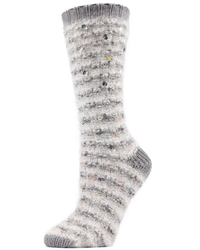 Women's Jeweled Knit Plush Crew Socks sold by MeMoi