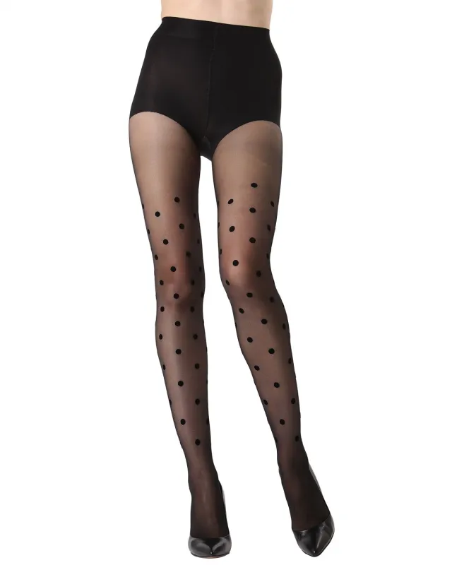 Women's Sheer Dot Flocked Nylon Tights sold by MeMoi