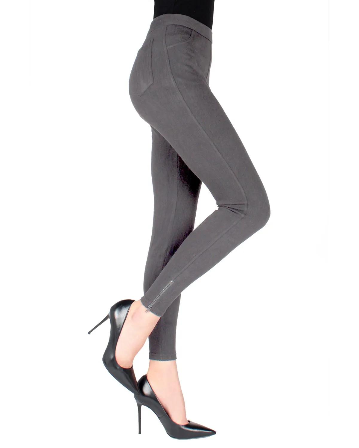 Women's Zipper Ankle Jean Leggings sold by MeMoi product image thumbnail 2