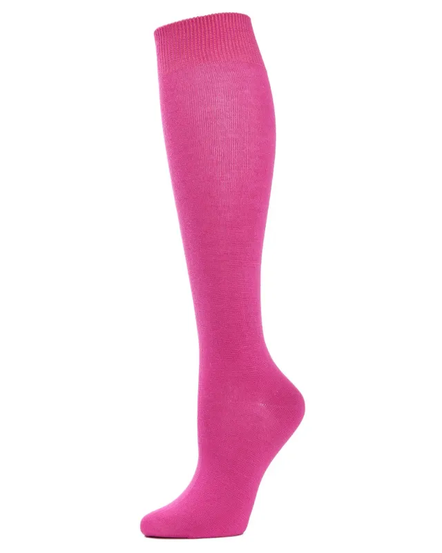 Women's Natural Bamboo Blend Solid Knit Knee High Socks sold by MeMoi