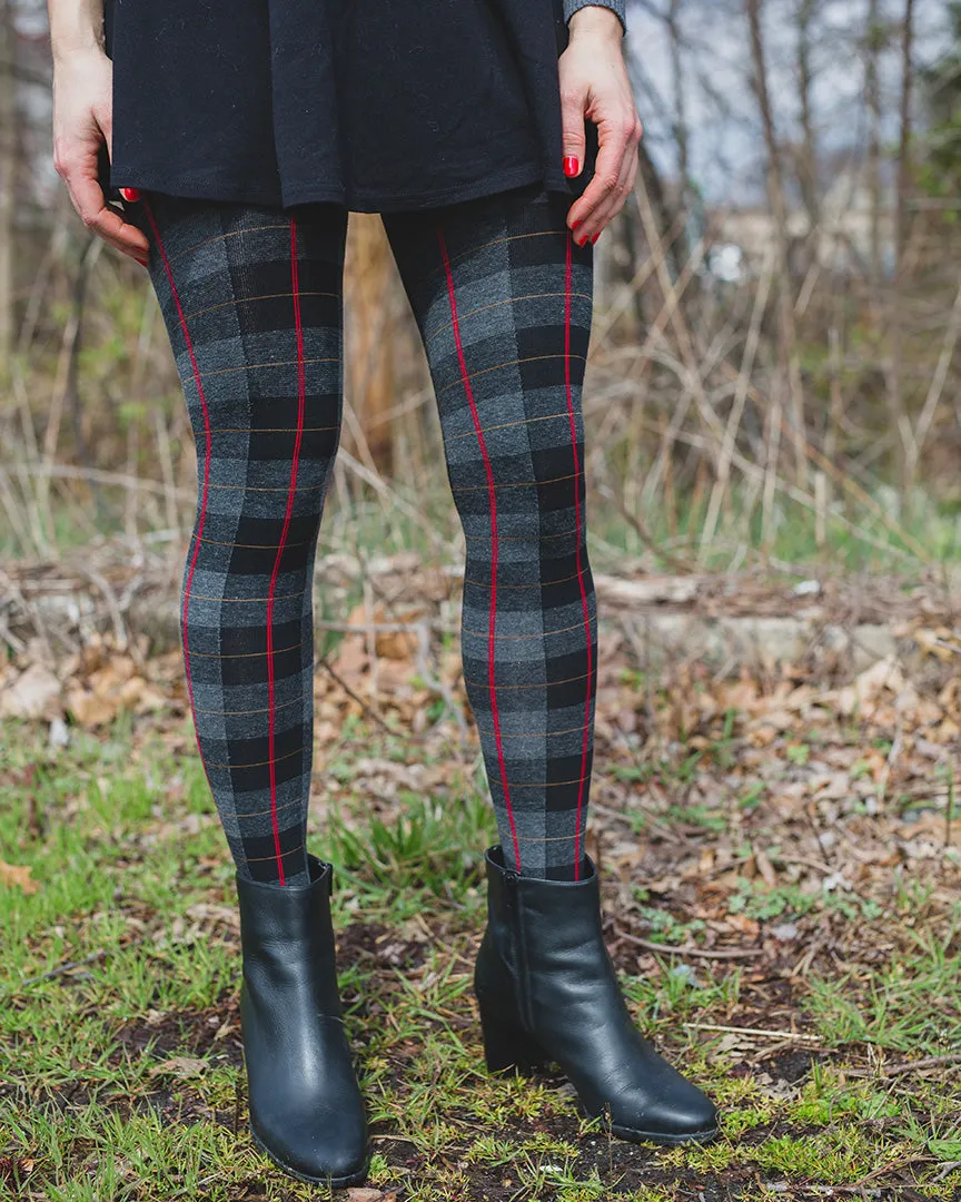 Glasgow Plaid Cotton Blend Sweater Tights sold by MeMoi product image thumbnail 4