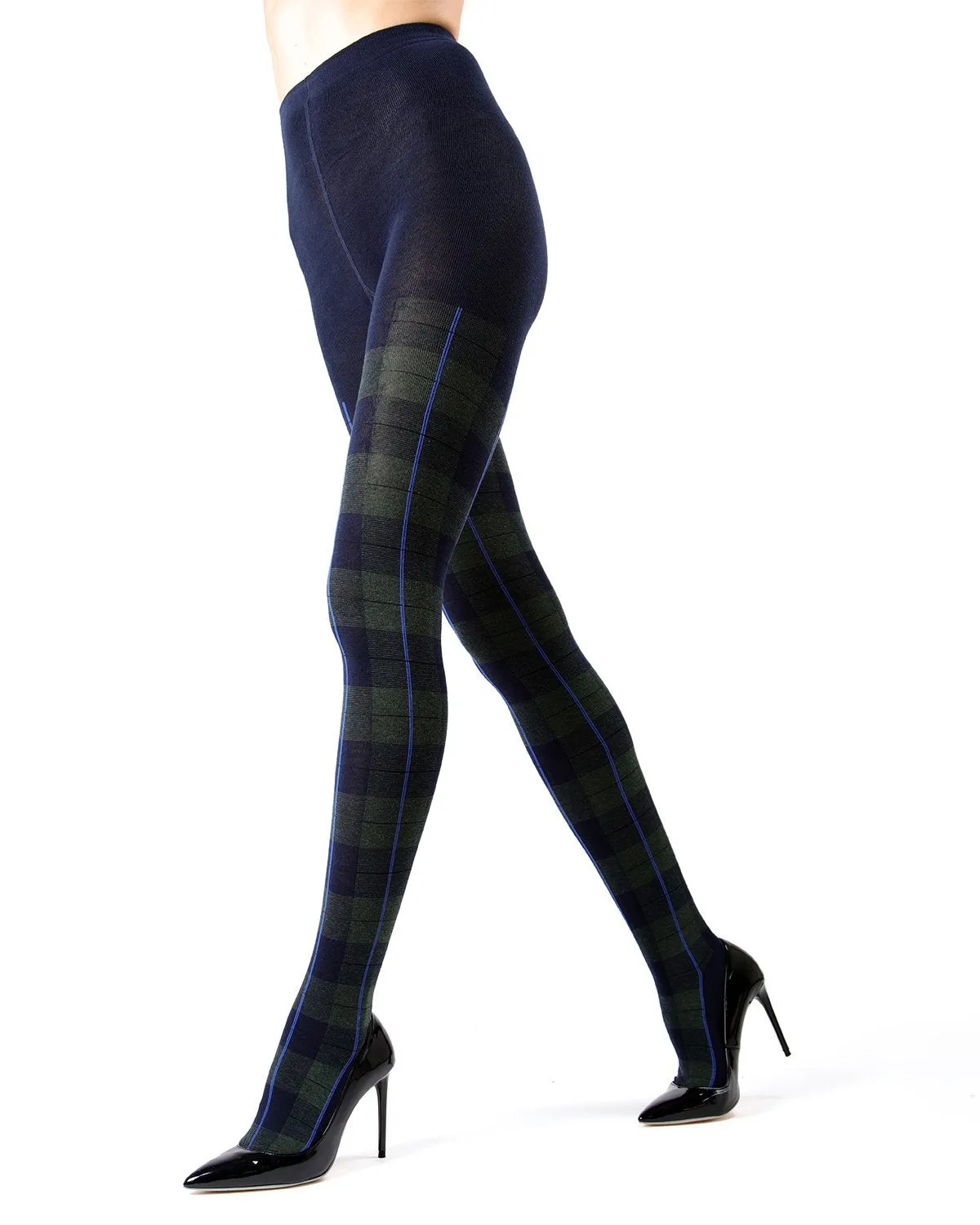 Glasgow Plaid Cotton Blend Sweater Tights sold by MeMoi product image thumbnail 3