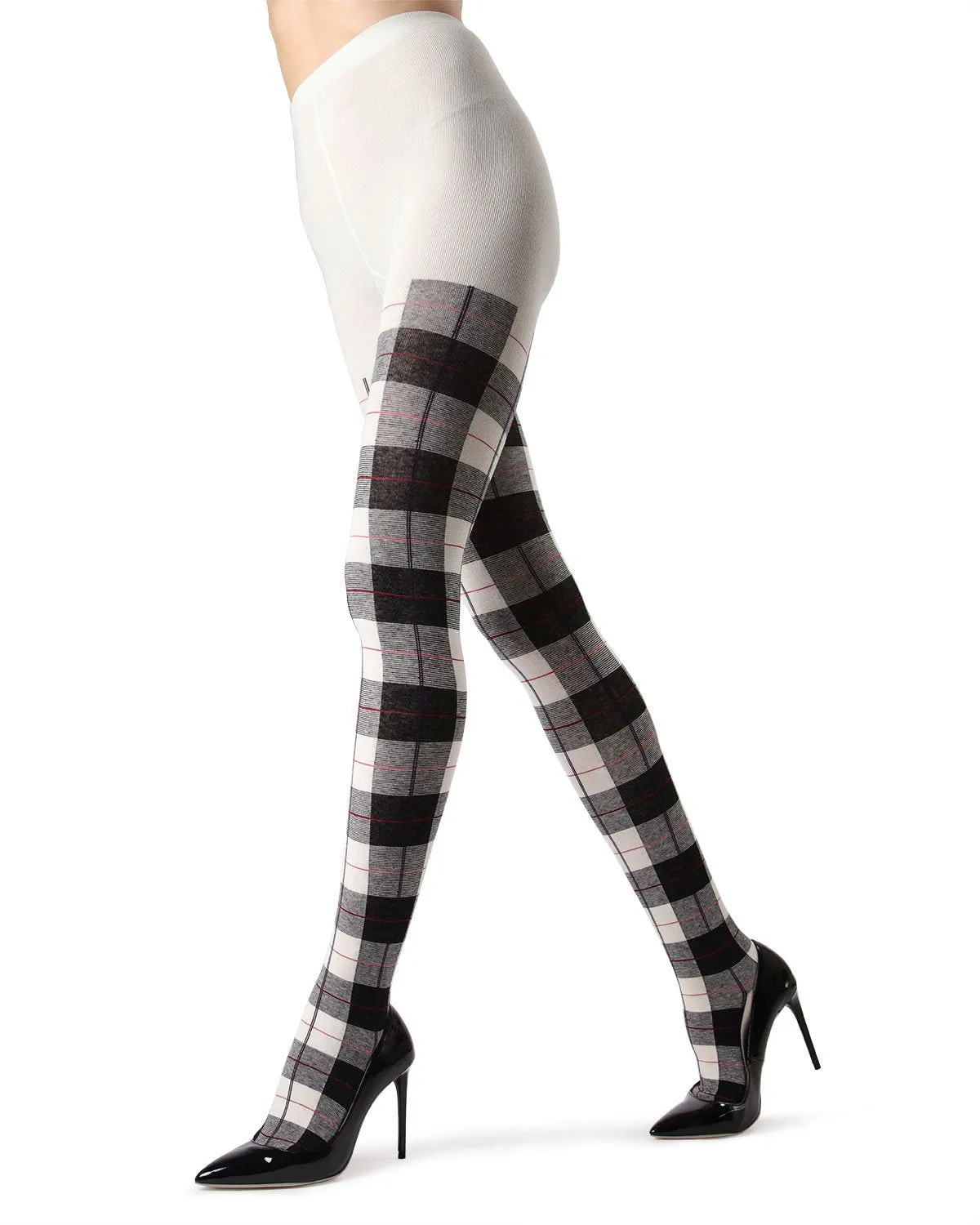 Glasgow Plaid Cotton Blend Sweater Tights sold by MeMoi product image thumbnail 2
