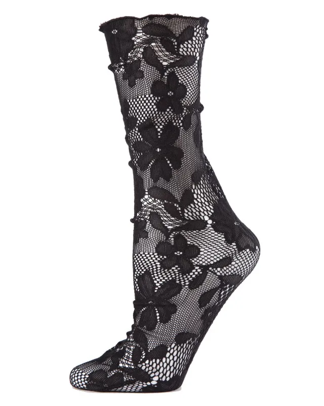 Women's Allure Lace Floral Slouch Socks made by MeMoi