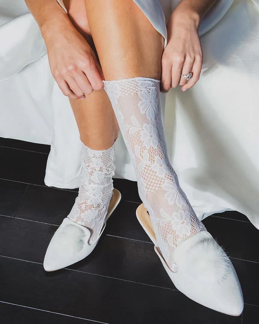 Women's Allure Lace Floral Slouch Socks sold by MeMoi product image thumbnail 3