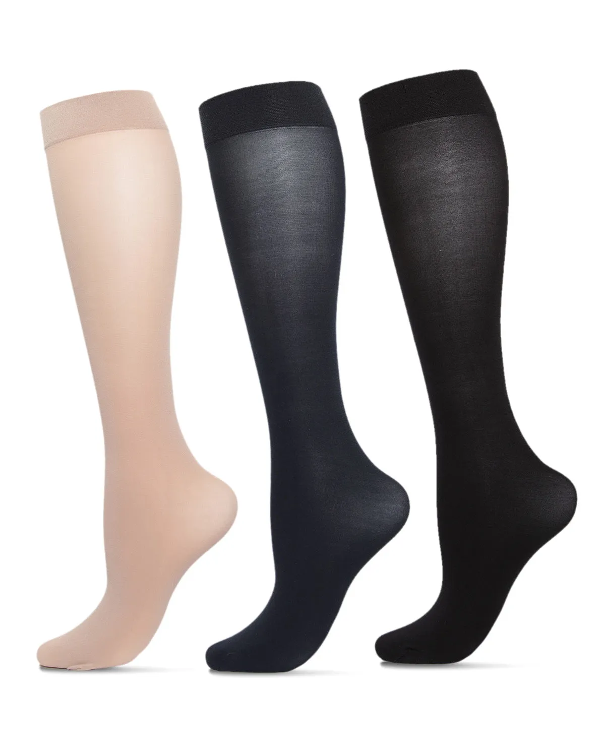 3 Pair Women's Opaque Solid Color Microfiber 40 Denier Trouser Socks sold by MeMoi product image thumbnail 2