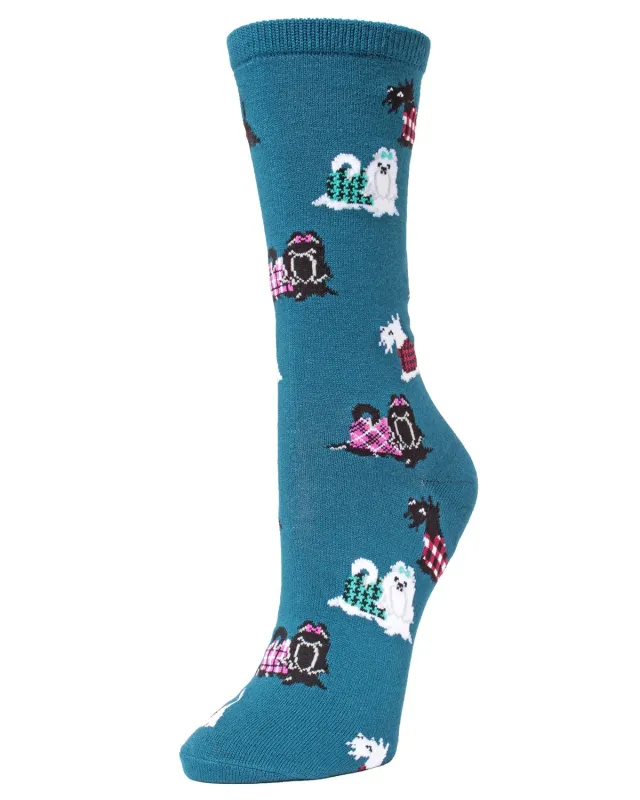 Fancy Dog Scottish & Yorkshire Terrier Bamboo Blend Crew Socks sold by MeMoi