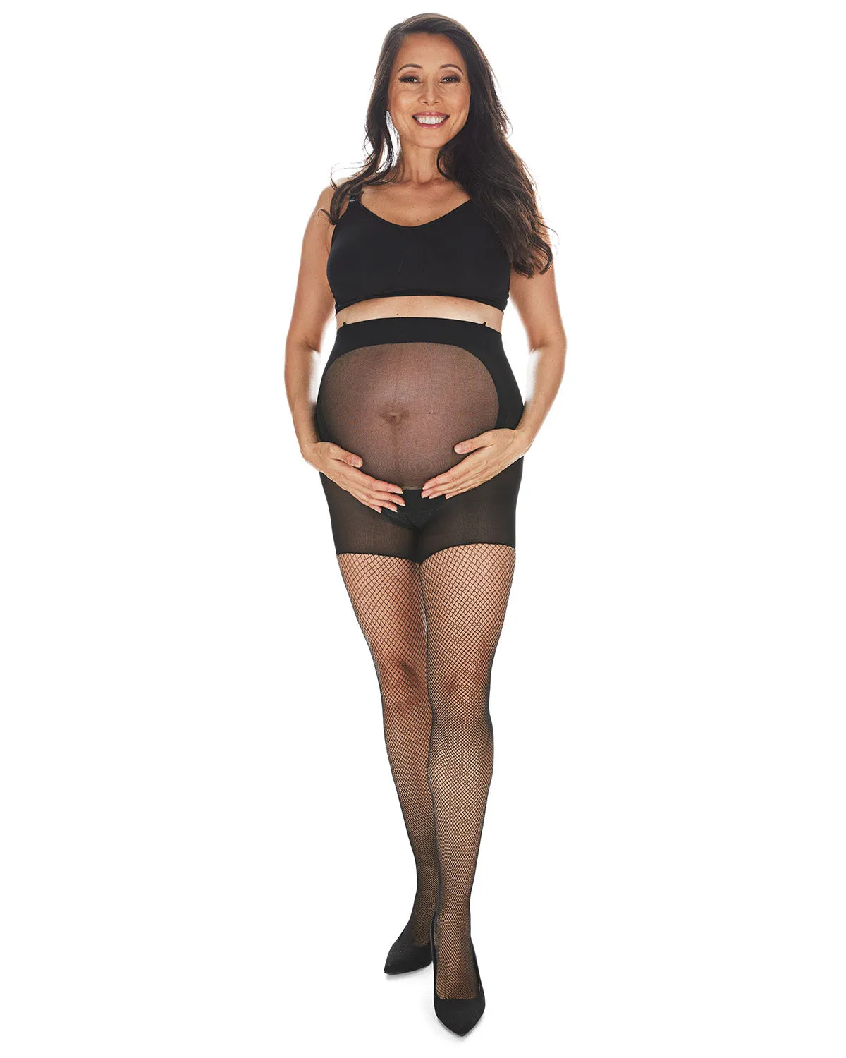 Women's Maternity Mini Fishnet Comfort Tights sold by MeMoi product image thumbnail 2
