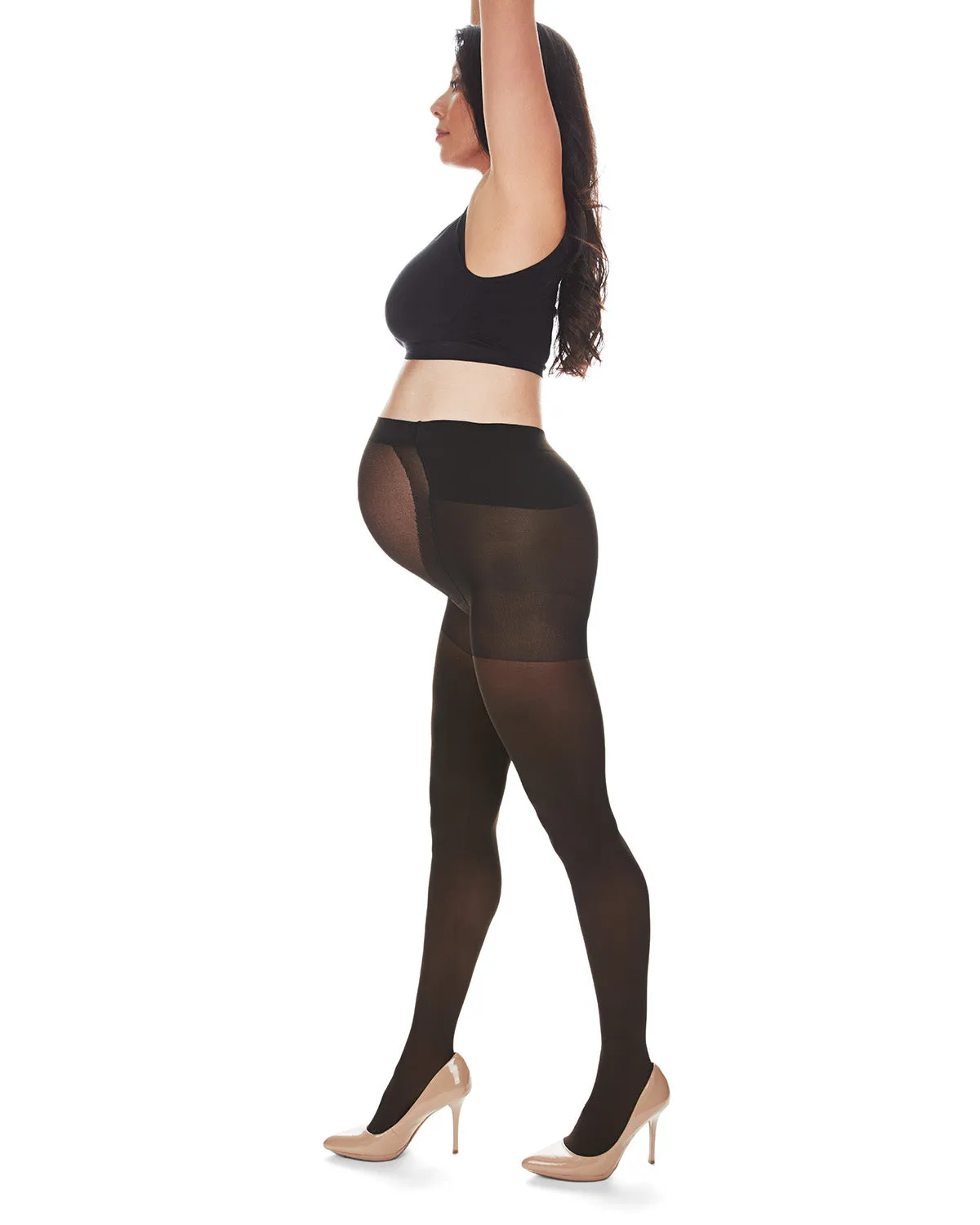 Women's Microfiber 60 Denier Opaque Maternity Tights sold by MeMoi product image thumbnail 5