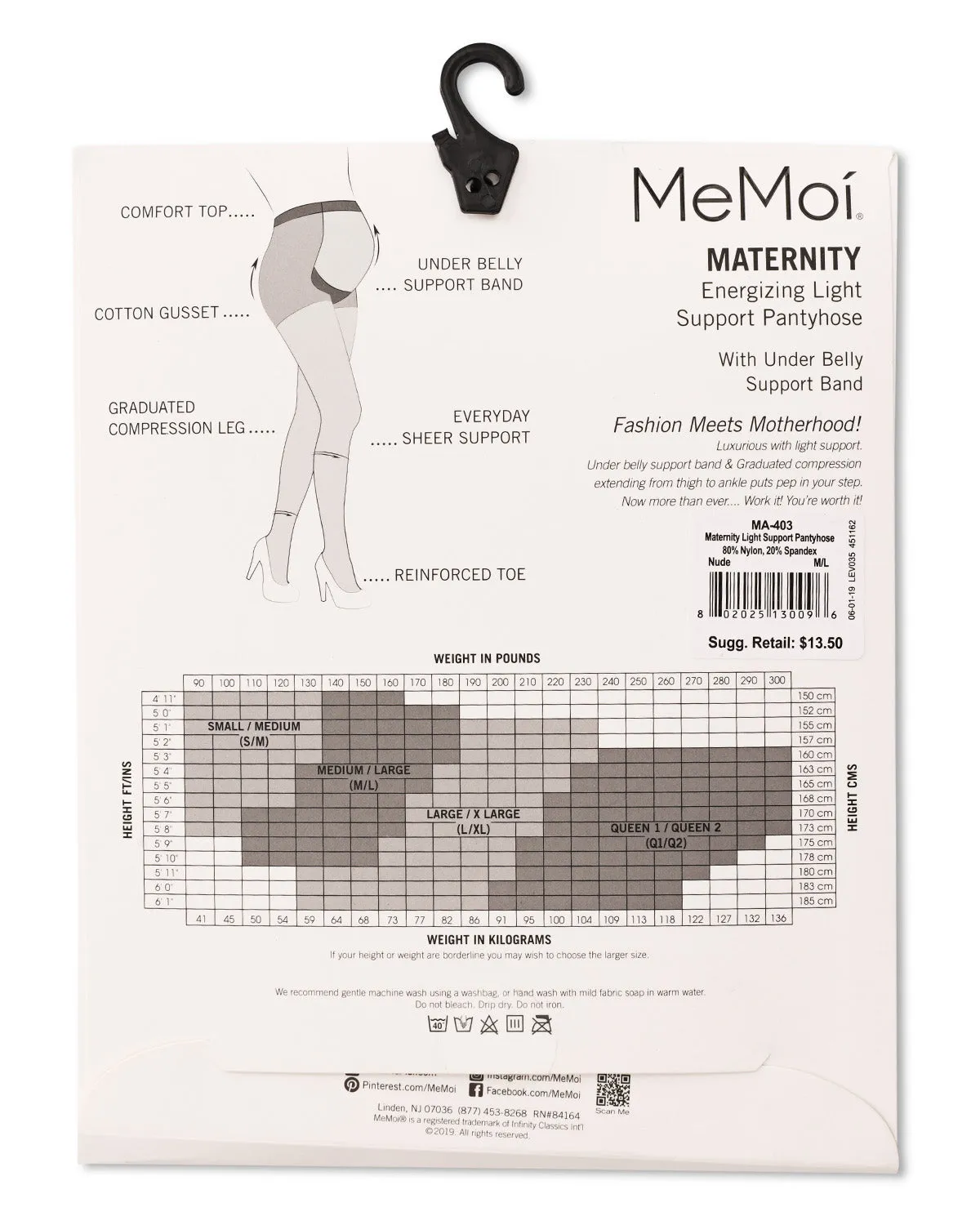 Women's Light Support Maternity Tights with Extra Large Waist sold by MeMoi product image thumbnail 4
