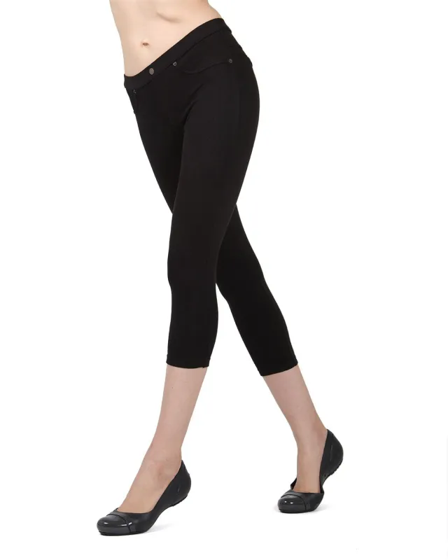 Chino Capri-Length Cotton Blend Leggings sold by MeMoi