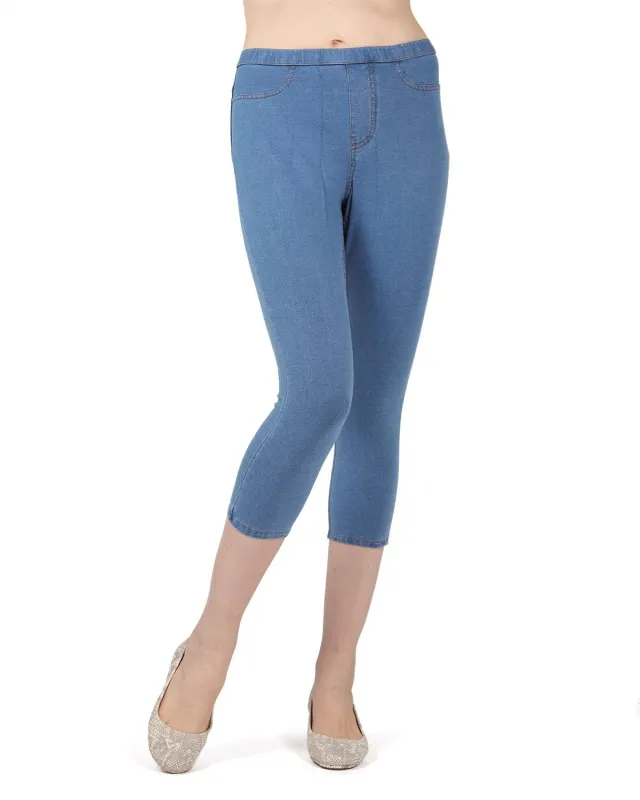 Priga Denim Cotton Capri Jean Leggings sold by MeMoi