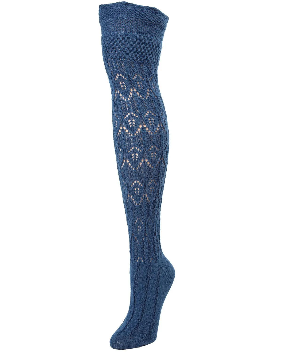 Glace Diamond Pointelle Over the Knee Boot Socks sold by MeMoi