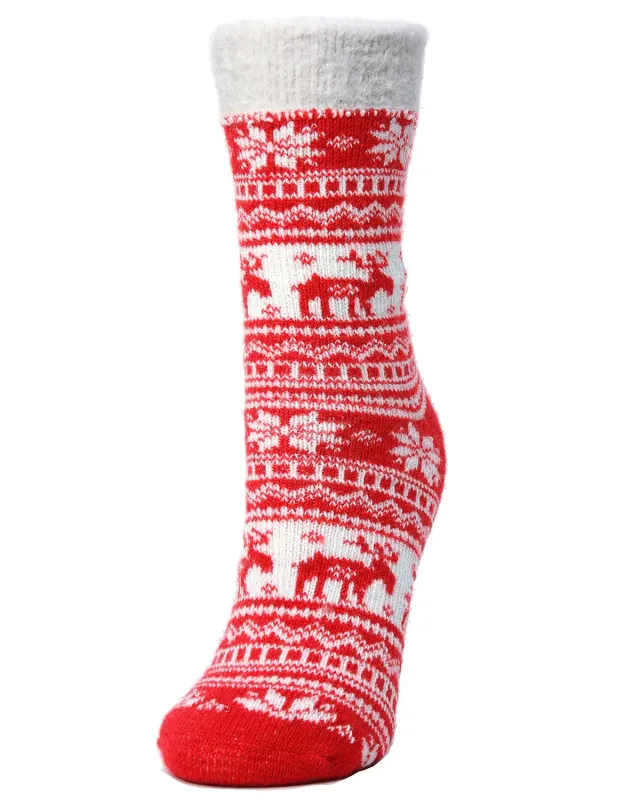 Reindeer Dual Layer Lurex Crew Socks sold by MeMoi