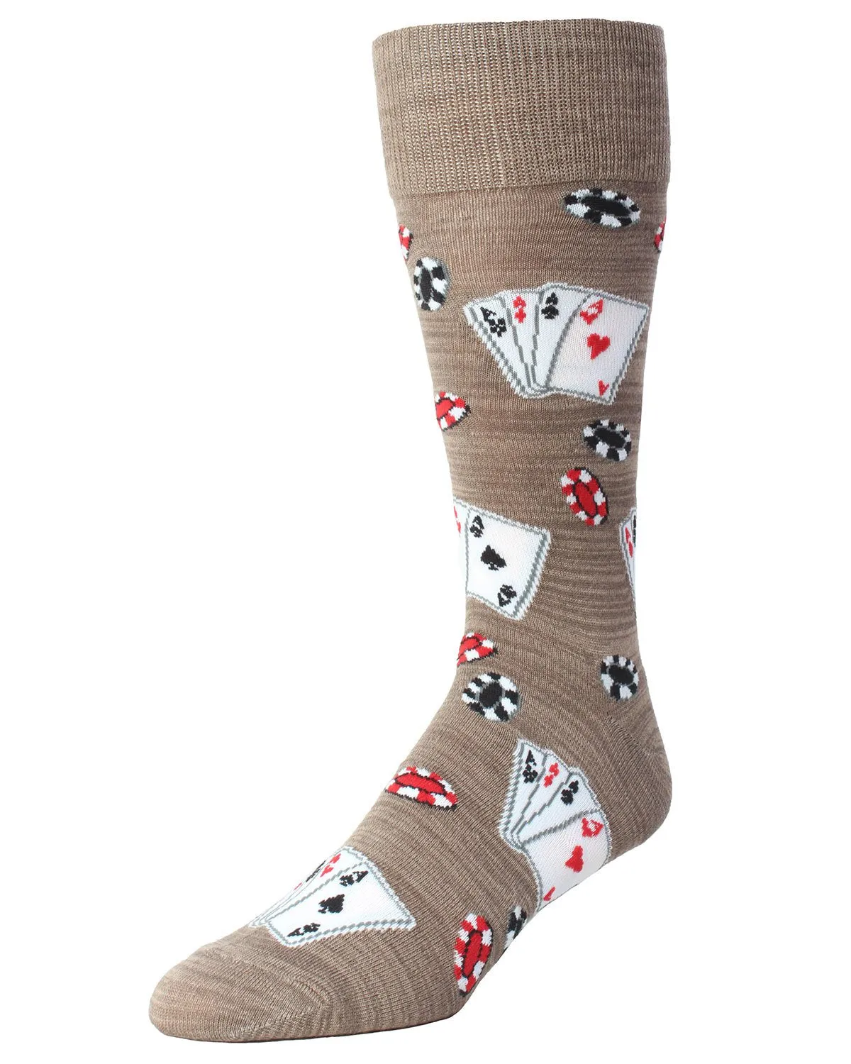 Poker Face Playing Card Bamboo Blend Men's Crew Socks sold by MeMoi product image thumbnail 2
