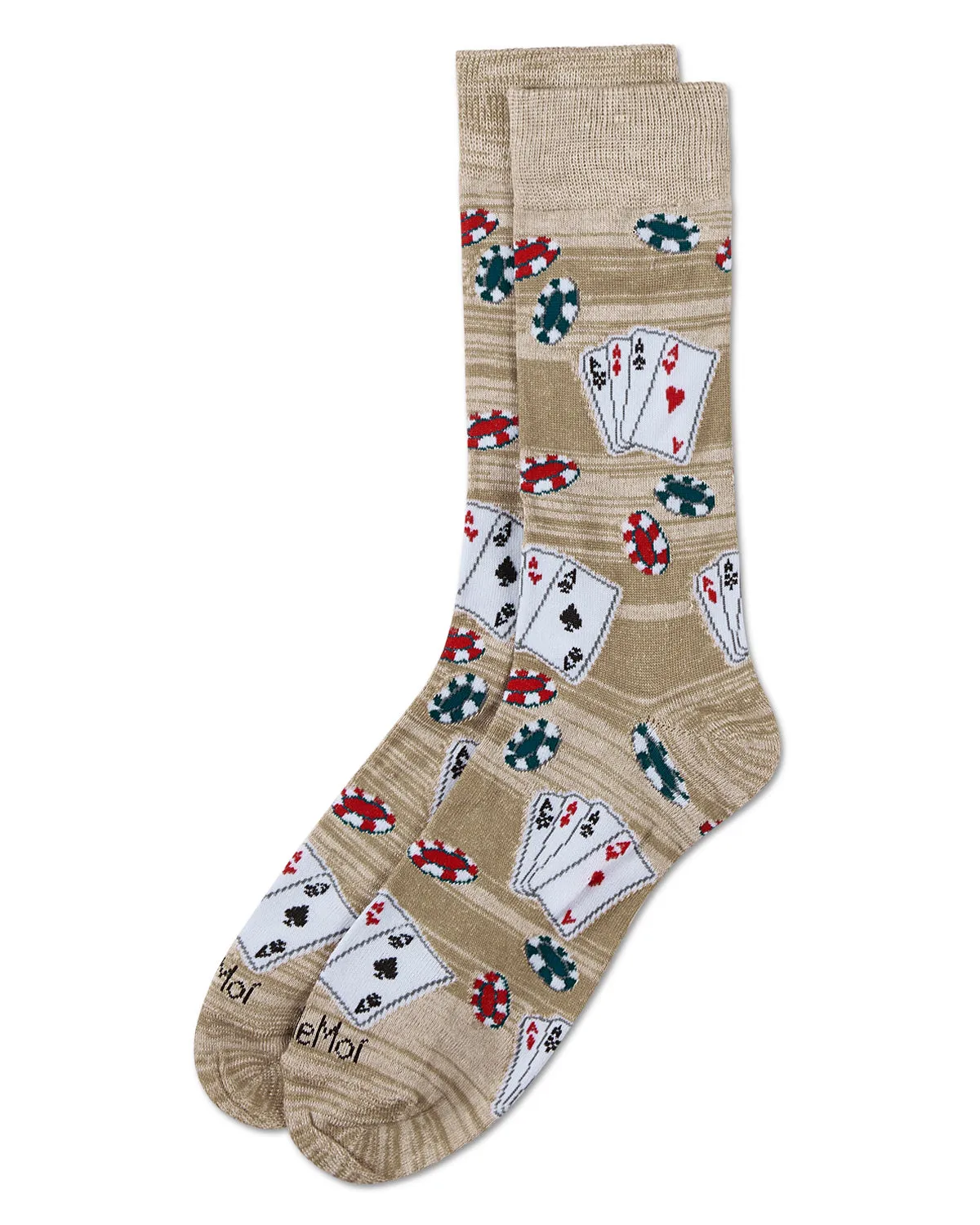 Poker Face Playing Card Bamboo Blend Men's Crew Socks sold by MeMoi product image thumbnail 4