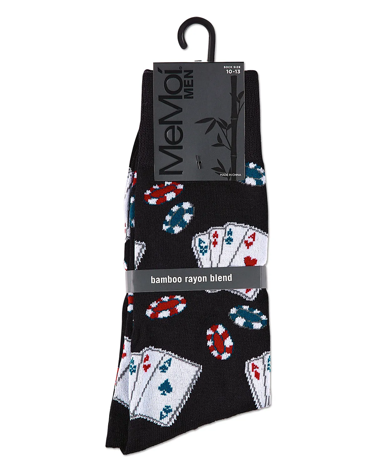 Poker Face Playing Card Bamboo Blend Men's Crew Socks sold by MeMoi product image thumbnail 5