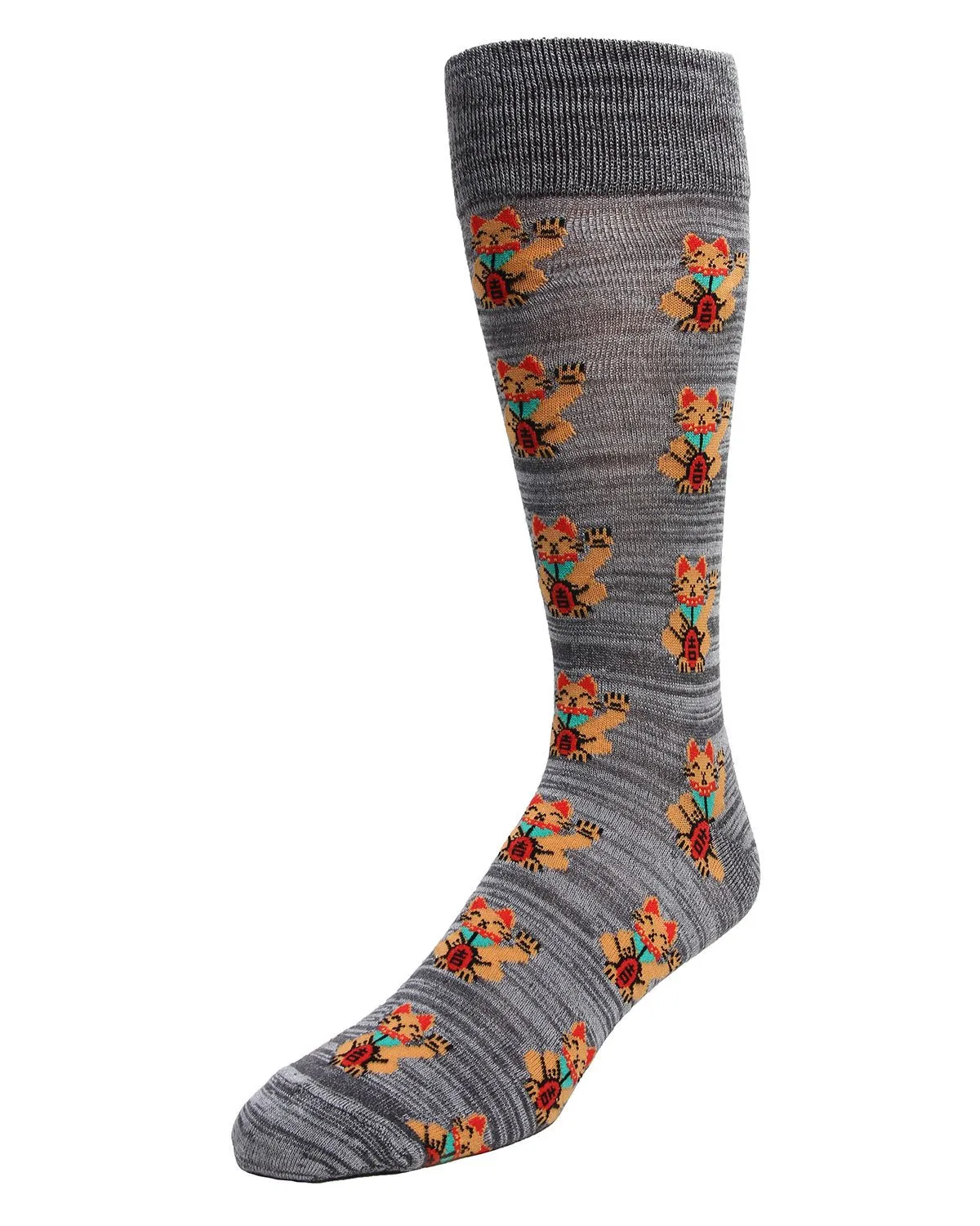 Lucky Cat Maneki-Neko Men's Bamboo Blend Crew Socks sold by MeMoi