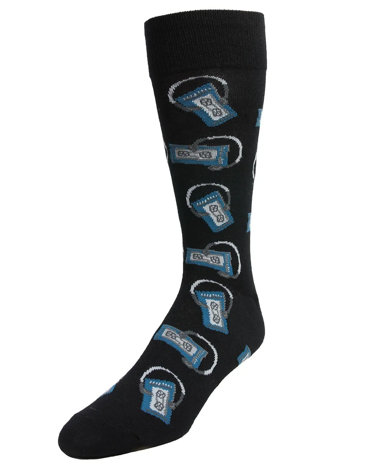 Slick Beats Cassette Player Men's Bamboo Blend Crew Socks sold by MeMoi