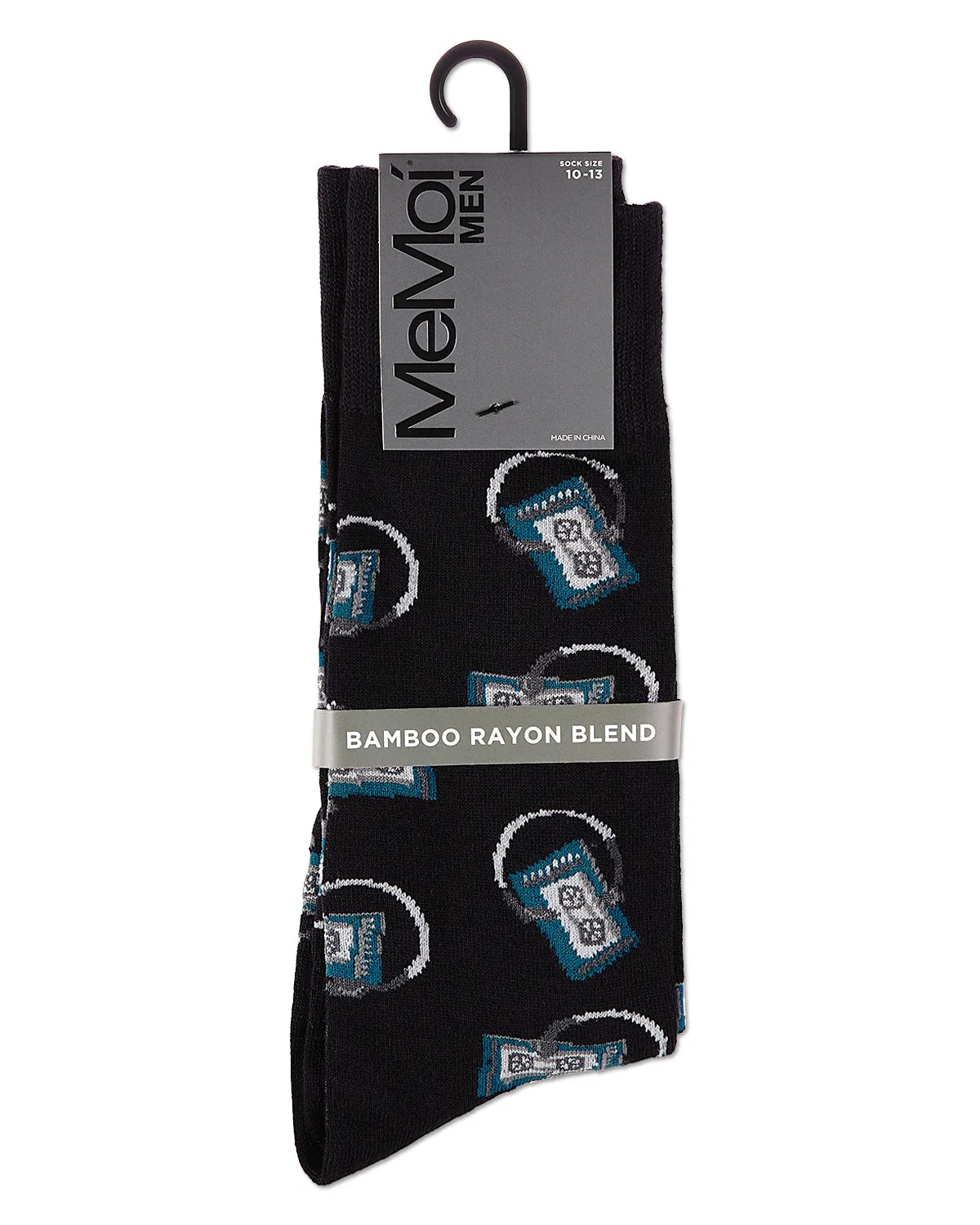 Slick Beats Cassette Player Men's Bamboo Blend Crew Socks sold by MeMoi product image thumbnail 5