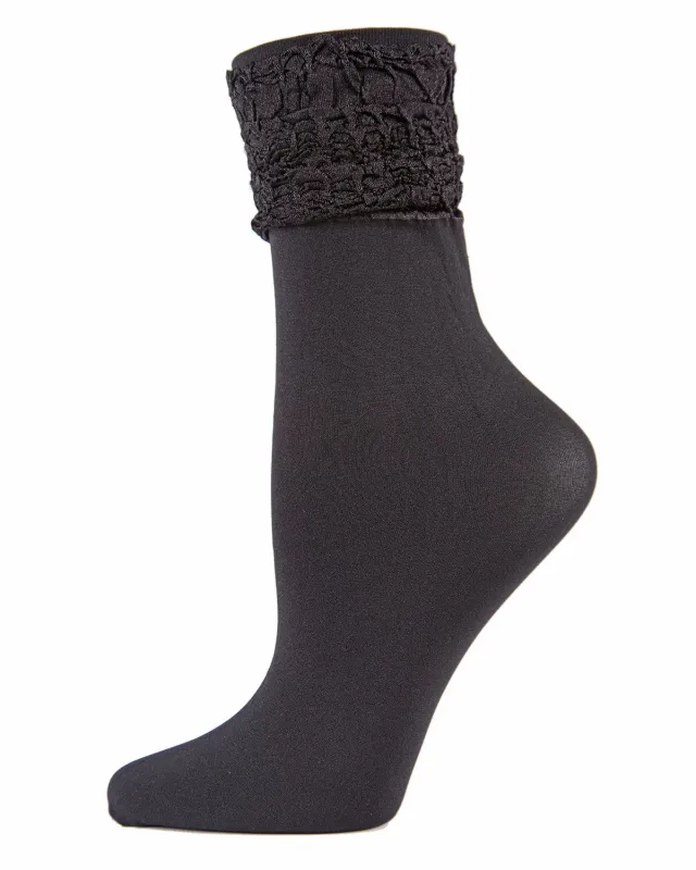Romantic Ruffle Shimmer Ankle Socks sold by MeMoi