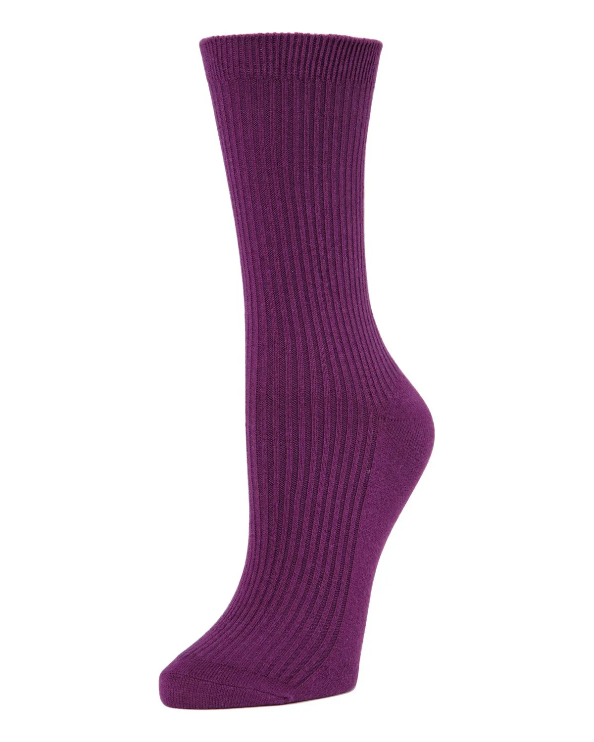 Women's Basic Ribbed Cotton Blend Crew Socks sold by MeMoi product image thumbnail 2