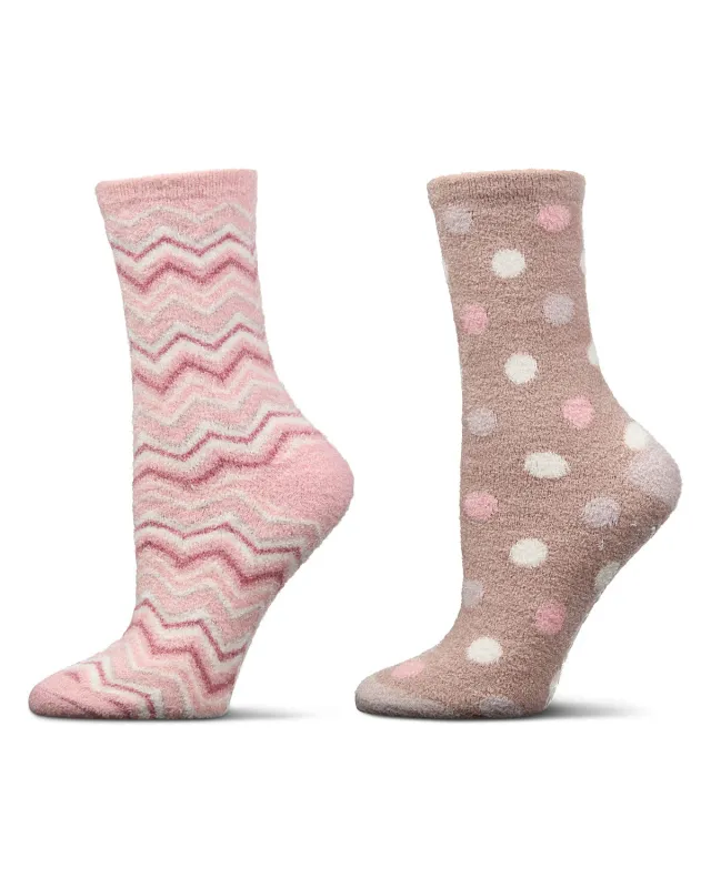 Women's 2 Pair Pack Aloe Infused Non-Skid Spa Socks sold by MeMoi