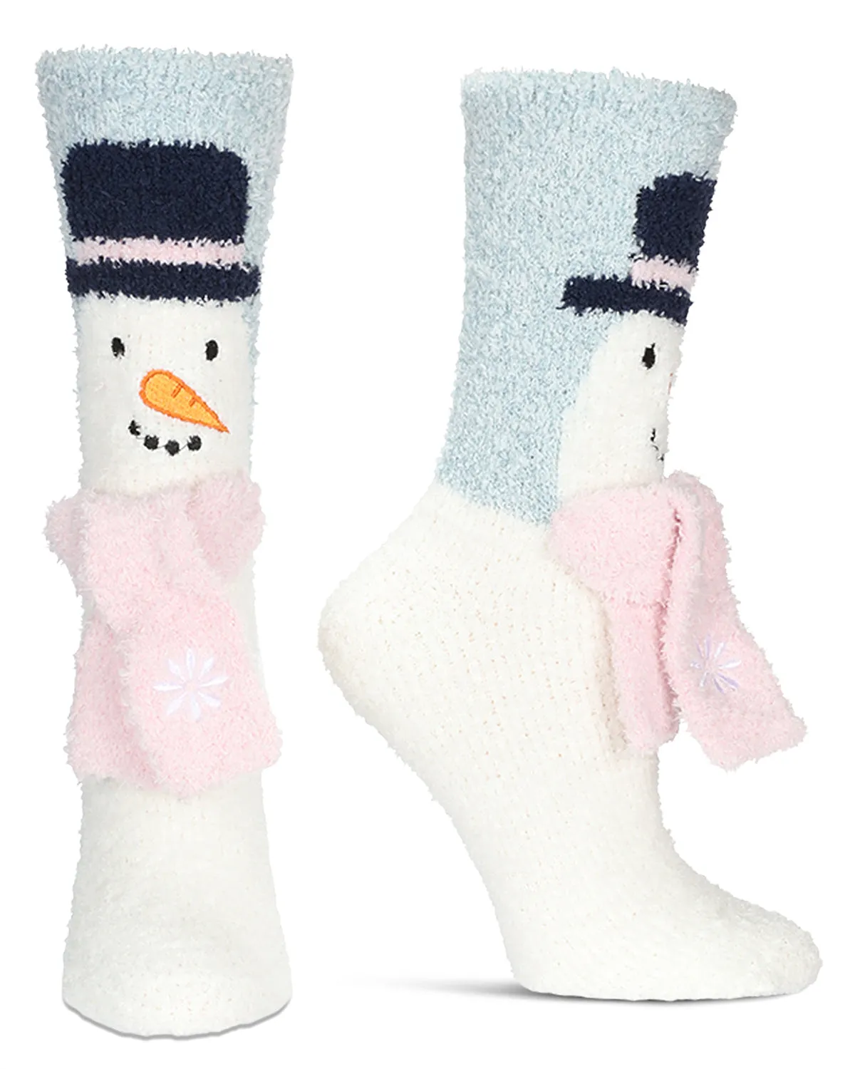 Women's Snowman Embellished Critter Plush Crew Socks sold by MeMoi product image thumbnail 2
