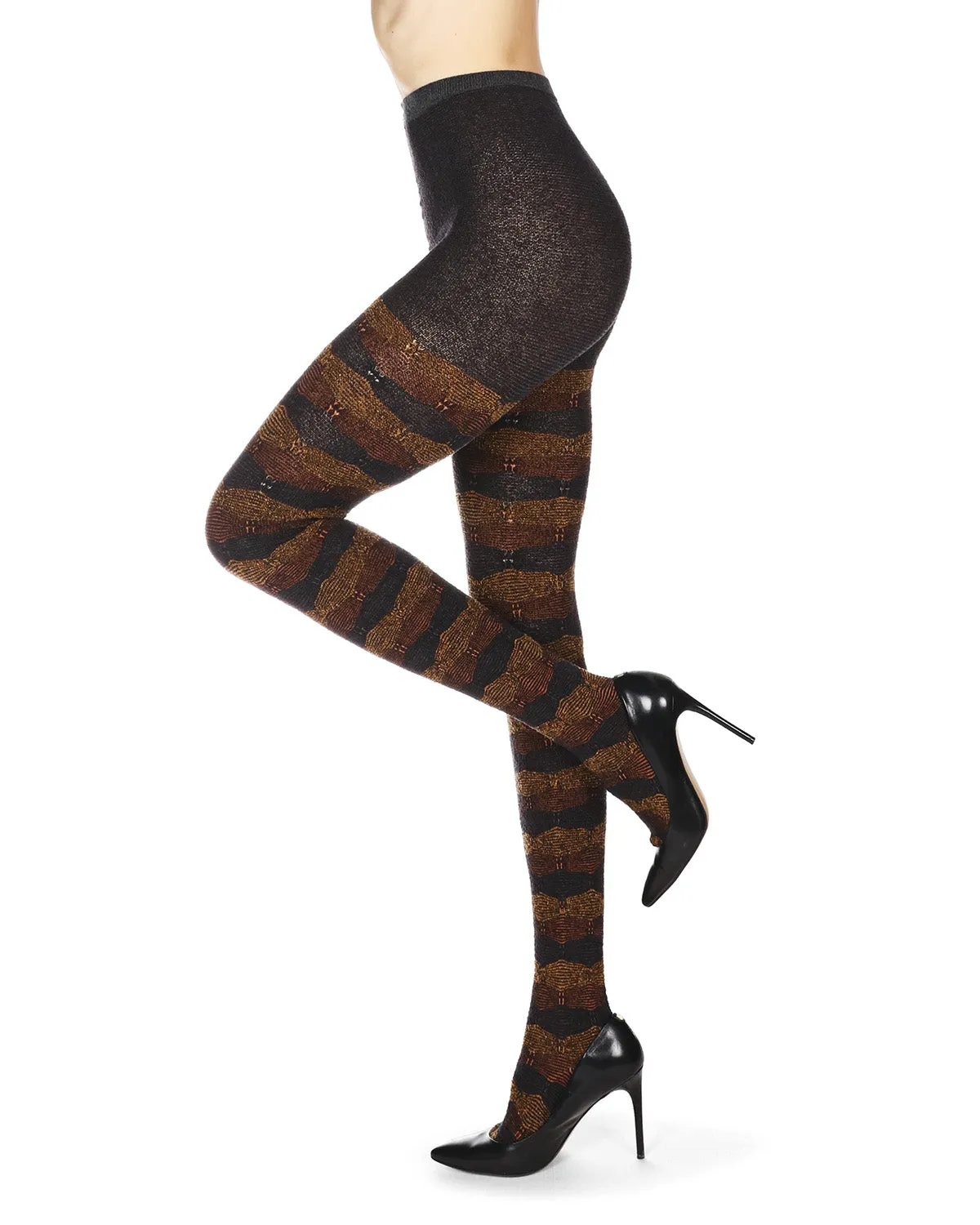 Women's Zig Zag Band Cotton Blend Warm Sweater Tights sold by MeMoi