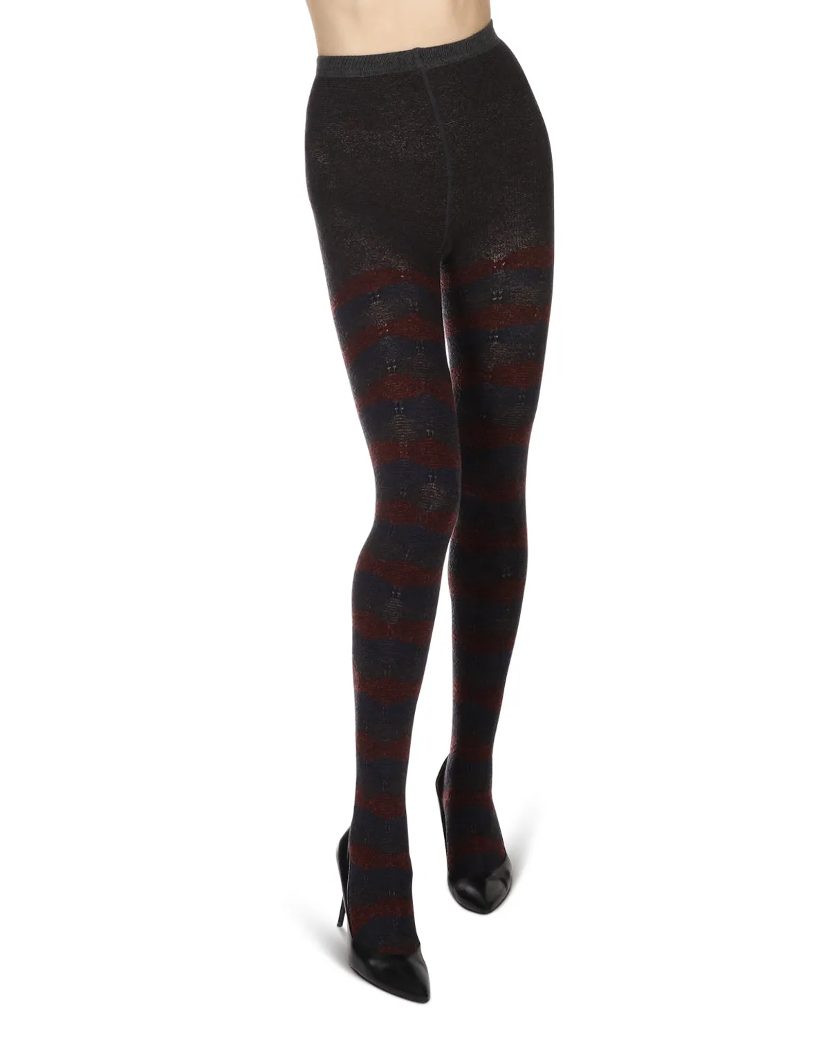 Women's Zig Zag Band Cotton Blend Warm Sweater Tights sold by MeMoi product image thumbnail 5