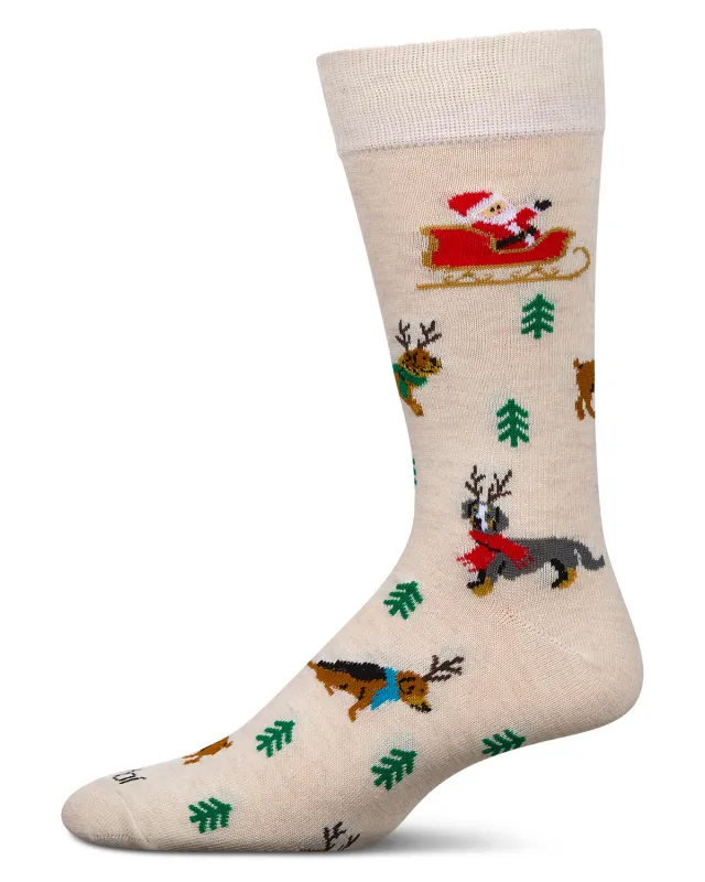 Men's Reindeer Pups Holiday Crew Socks sold by MeMoi