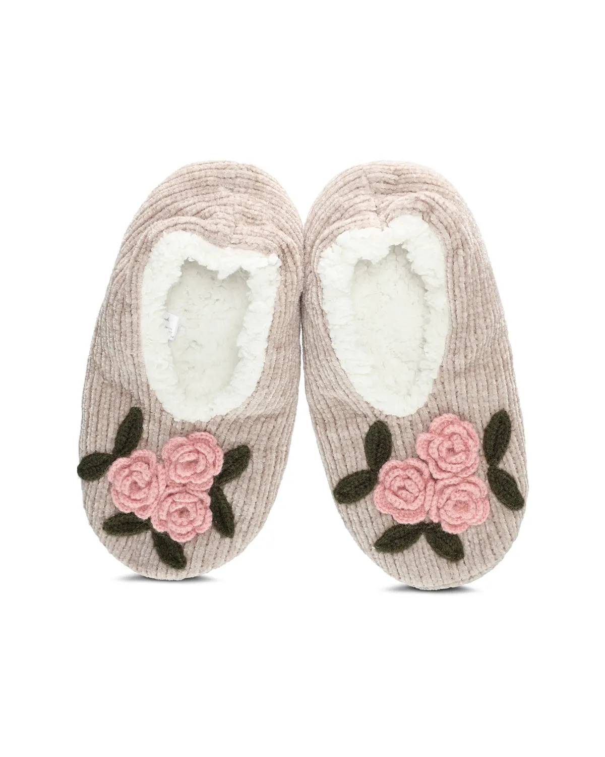 Women's Coming Up Roses Chenille Sherpa-Lined Slippers sold by MeMoi product image thumbnail 4
