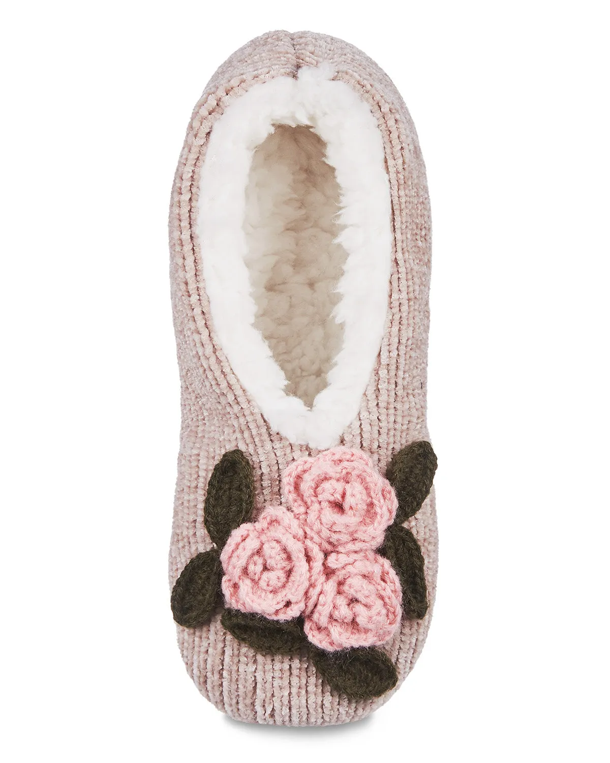 Women's Coming Up Roses Chenille Sherpa-Lined Slippers sold by MeMoi product image thumbnail 2